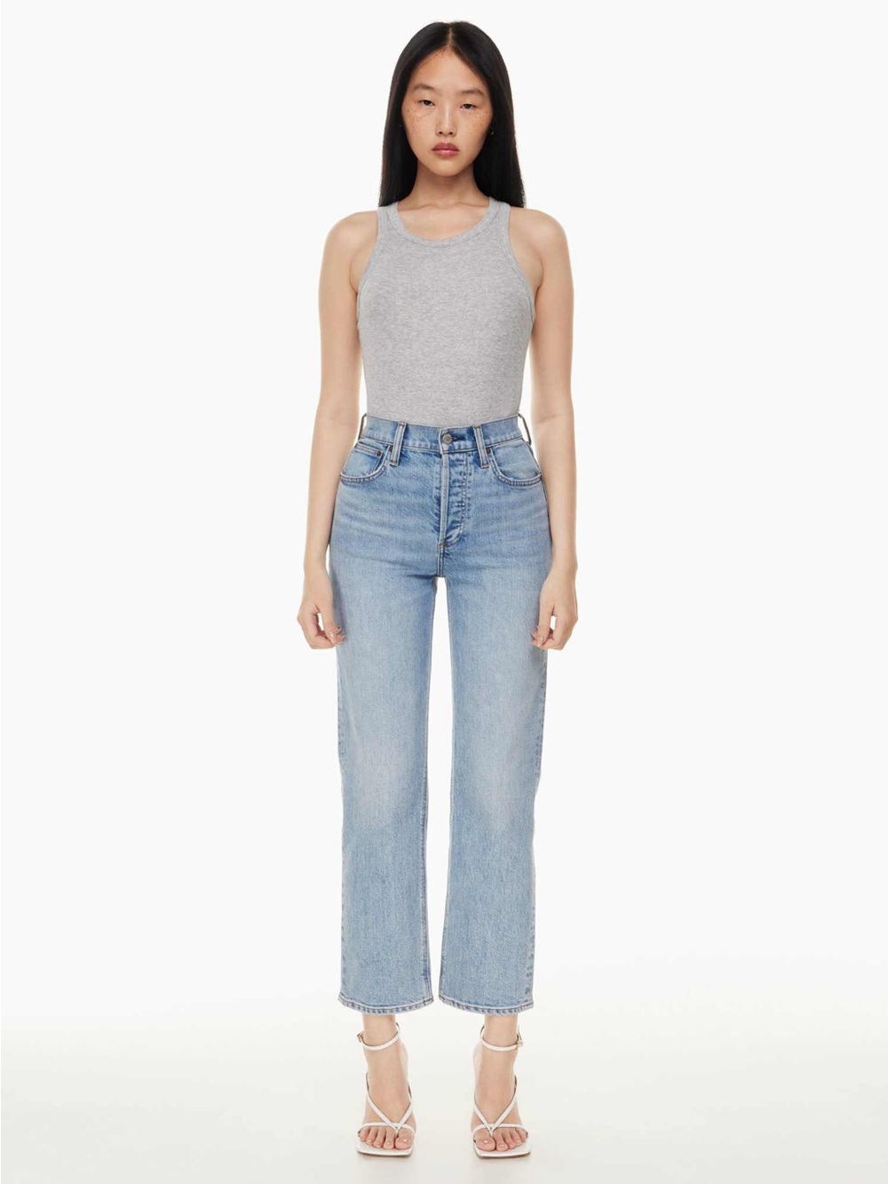 Denim Forum | Arlo Straight Light Blue Jeans | 28